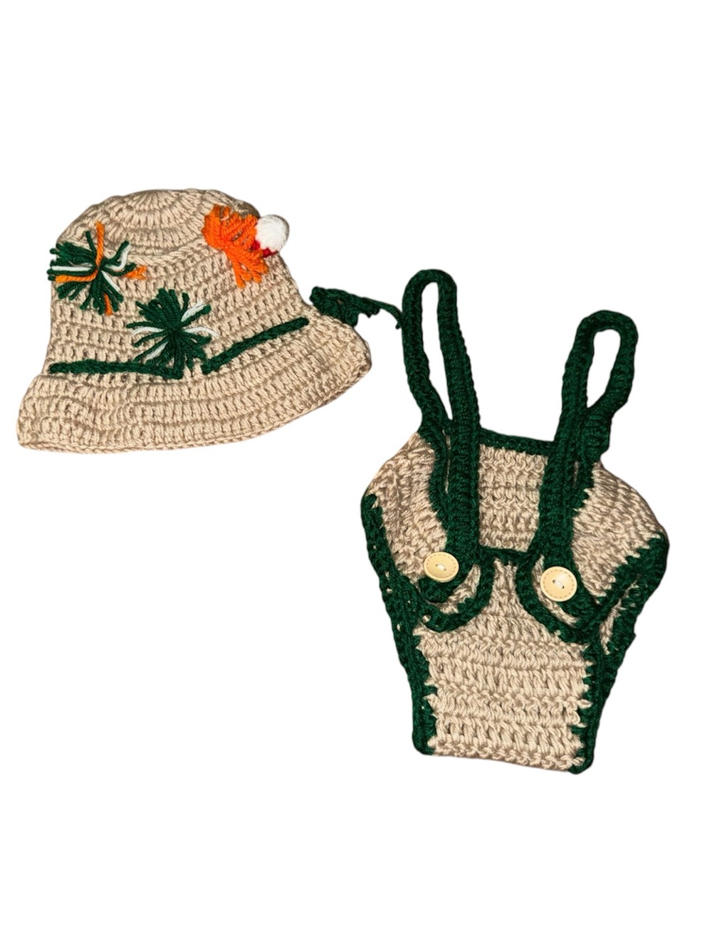 Crochet Infant Fishing Outfit 2pc